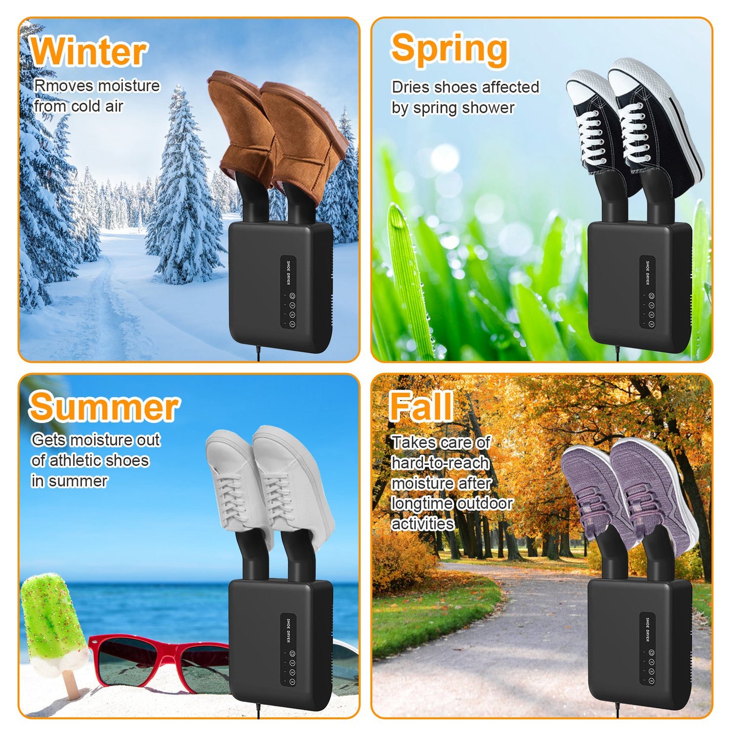 1Pc Portable Shoe Dryer Boot Shoe Warmer Deodorizer With 3 Timer Settings For Wet Boots Gloves Hats Garments