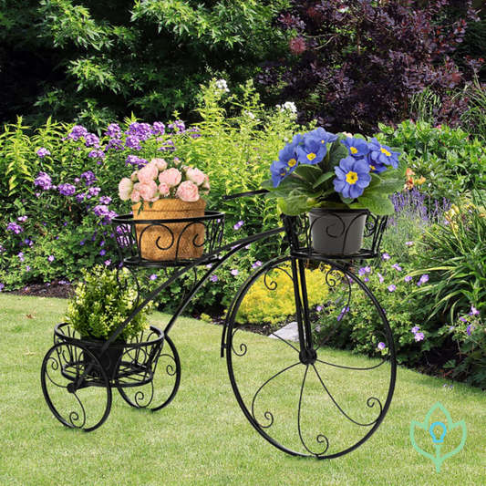 Parisian-Style Tricycle Plant Stand – Flower Pot Cart Holder
