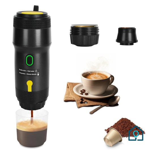 Portable Electric Espresso Maker | Cordless Self-Heating Coffee Machine for Ground Coffee & NS/DG Capsules