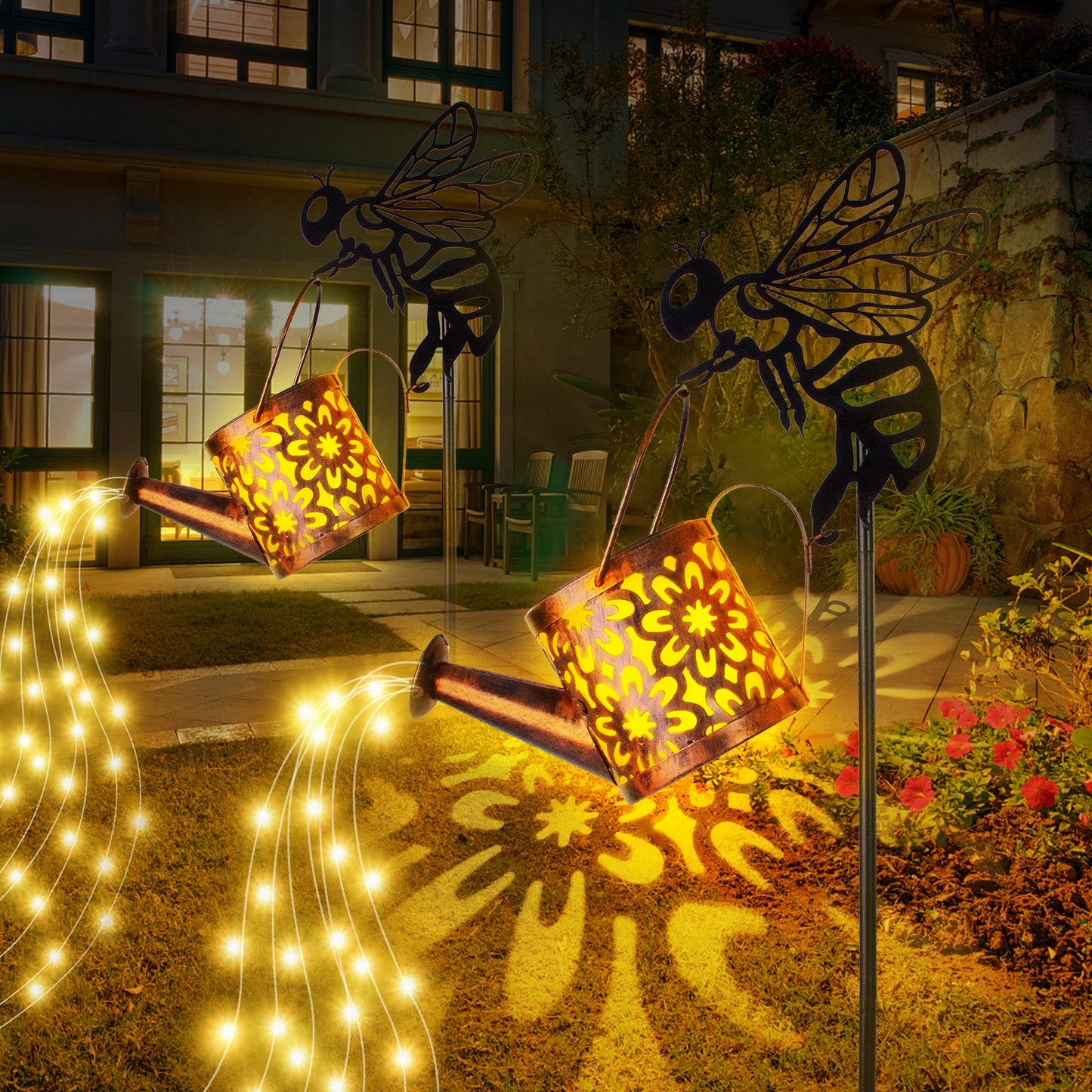 Solar Flower Garden Lantern – Watering Can Light