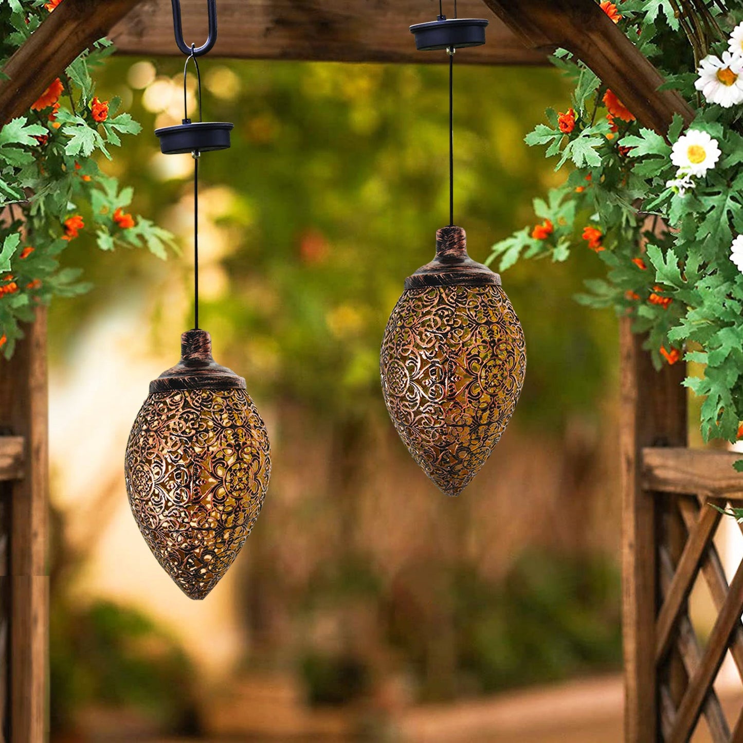 Solar LED Lantern Garland – Waterproof Hanging Outdoor Fairy Light