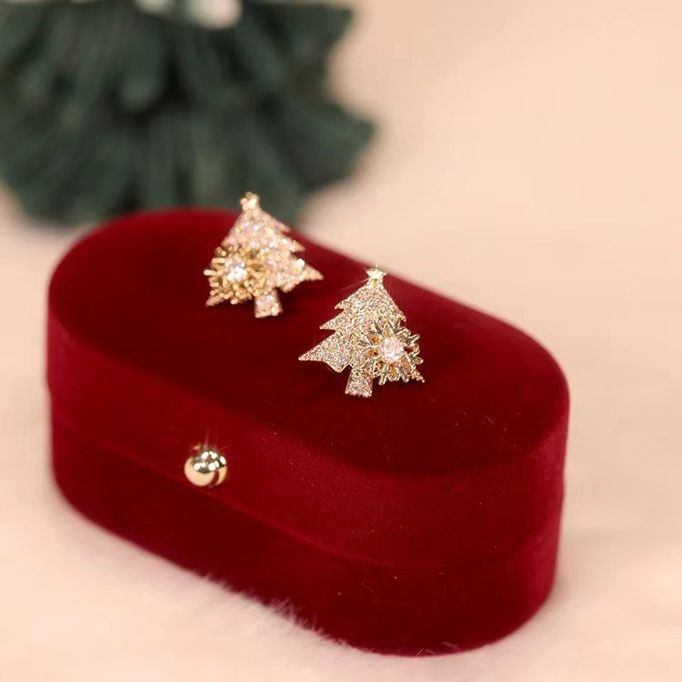 Xmas Rotating Rhinestone Earrings