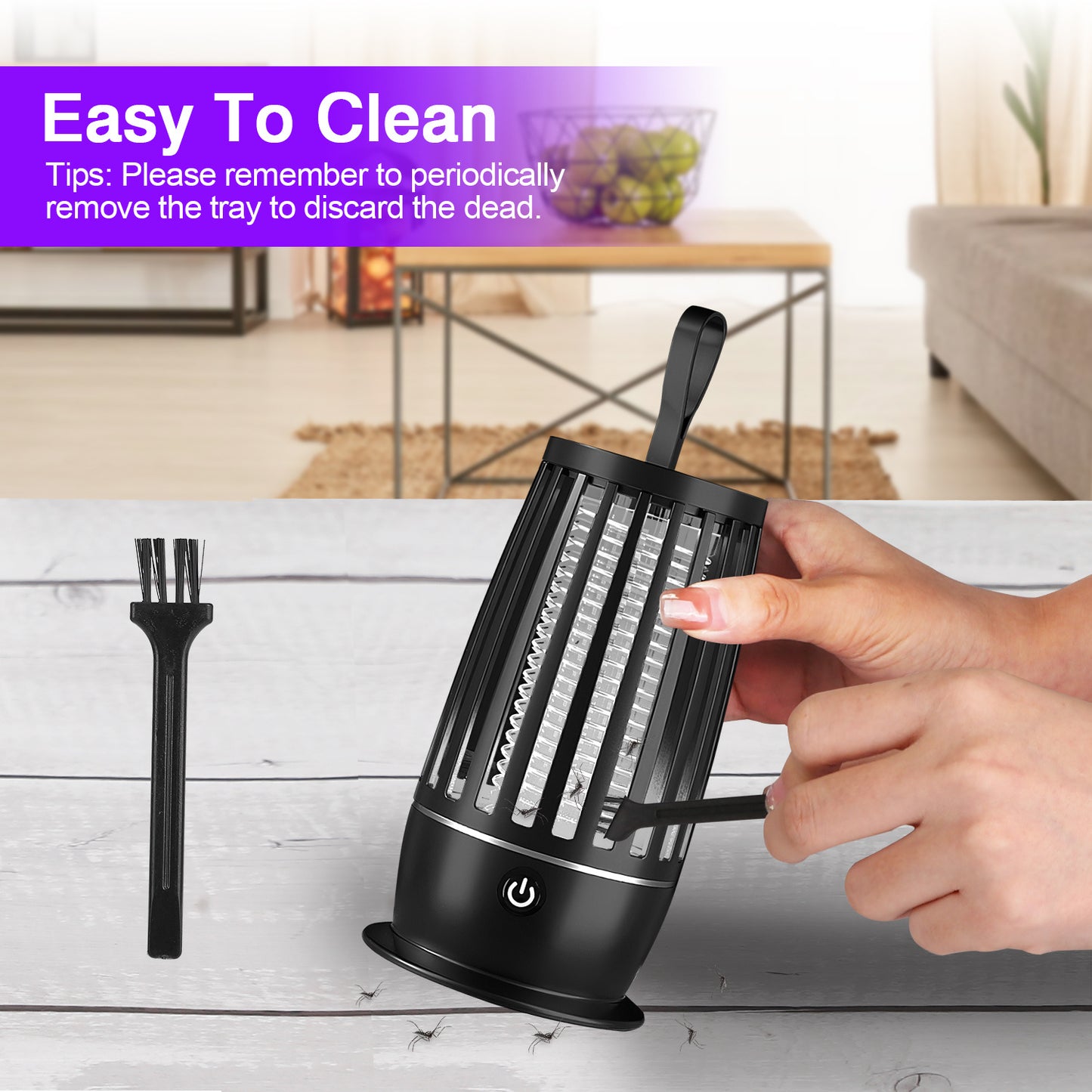 1Pc Rechargeable Mosquito Killer Lamp Bug Zapper With Night Light Strap Mosquito Catcher With Max 1615Square Feet Range UV Light For Indoor Outdoor