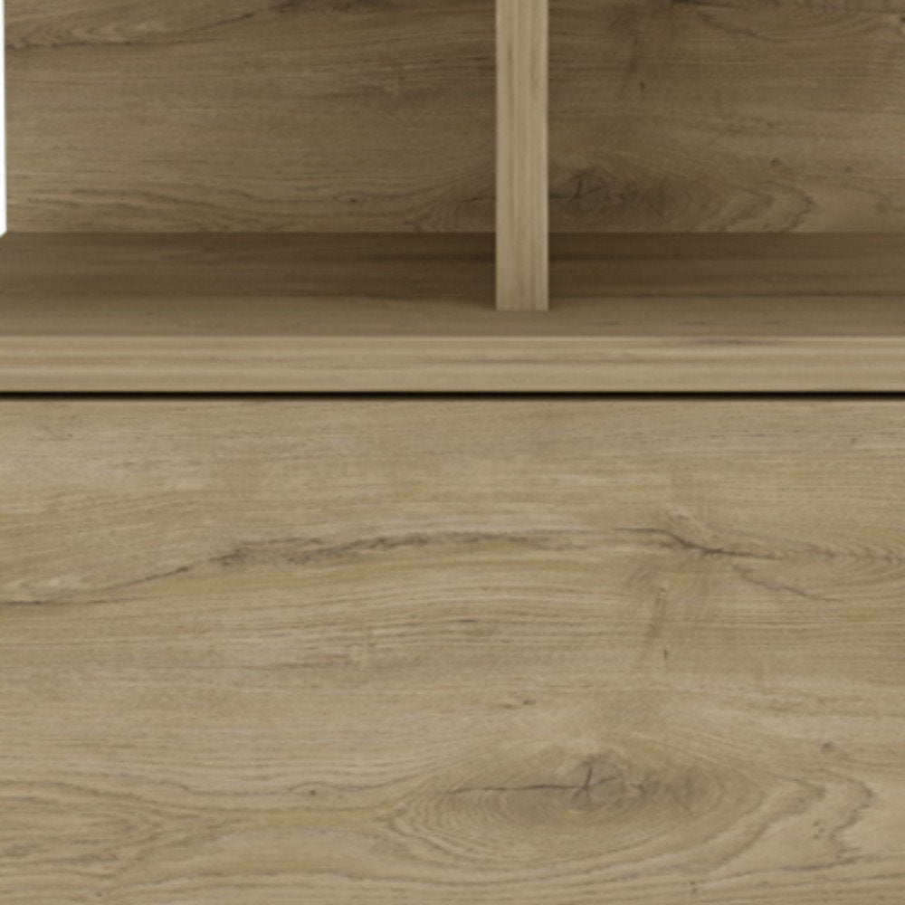 Beige Wood Nightstand – 12" Modern One-Drawer Table