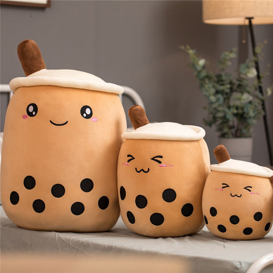 Milk Tea Boba Plush Cushion – Cute Kids Gift