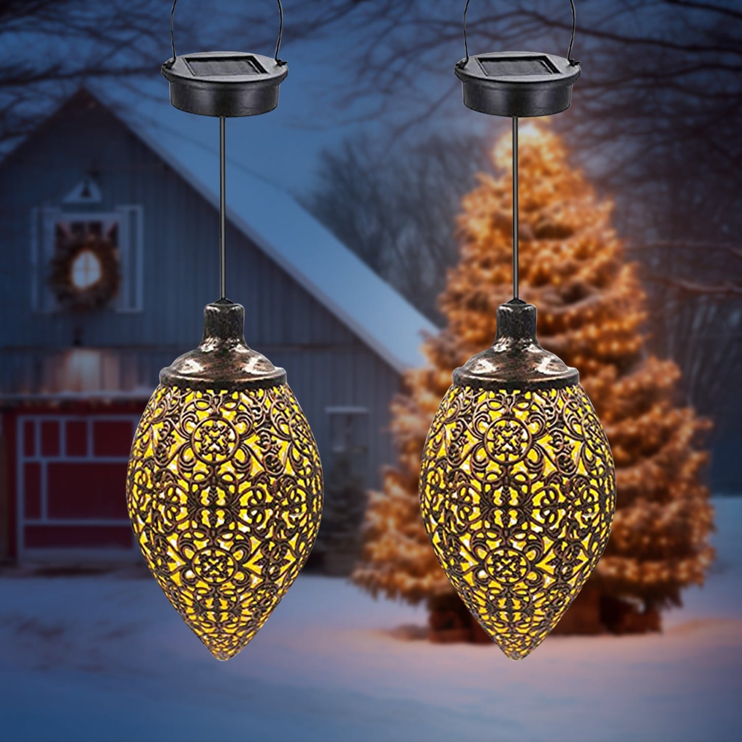 Solar LED Lantern Garland – Waterproof Hanging Outdoor Fairy Light