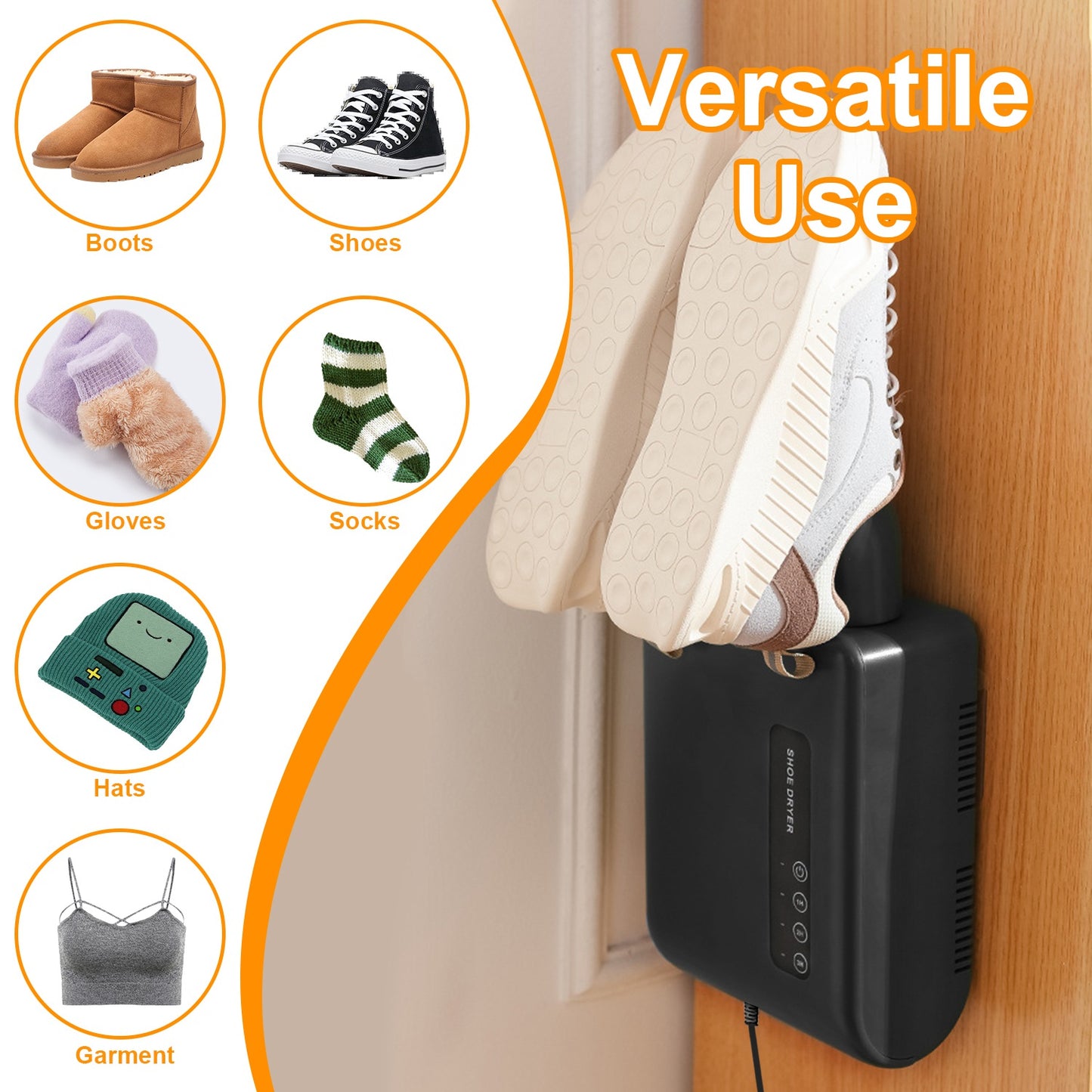 1Pc Portable Shoe Dryer Boot Shoe Warmer Deodorizer With 3 Timer Settings For Wet Boots Gloves Hats Garments