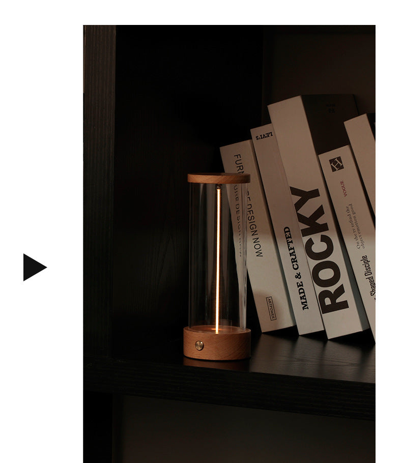 Minimalist LED Tube Lamp – Warm Ambient Desk & Bedside Light