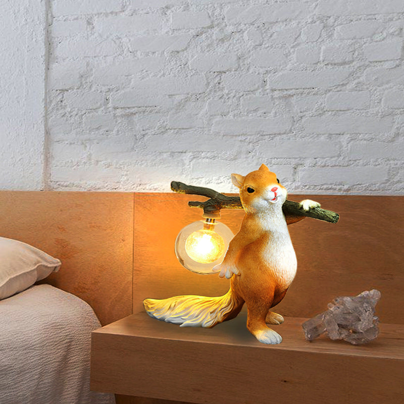 Whimsical Nut-Holding Critter Desk Adorable Ornamental Light
