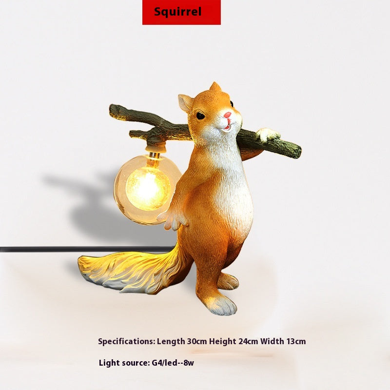 Whimsical Nut-Holding Critter Desk Adorable Ornamental Light