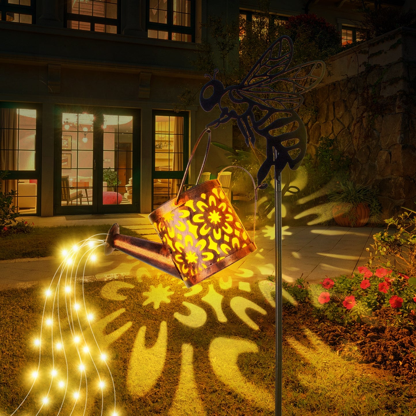 Solar Flower Garden Lantern – Watering Can Light