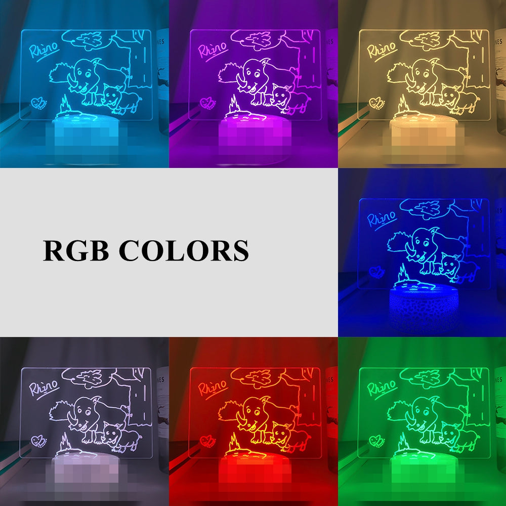 Wood LED Message Board Lamp – Minimal Night Light for Bedroom & Desk Decor